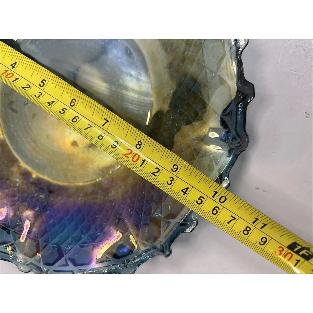 Vintage Blue/Purple Iridescent Carnival Glass 10